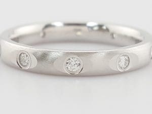Benchmark Round Diamond Eternity Wedding Band Ring 0.2 ct 3mm 14k White Gold $2K