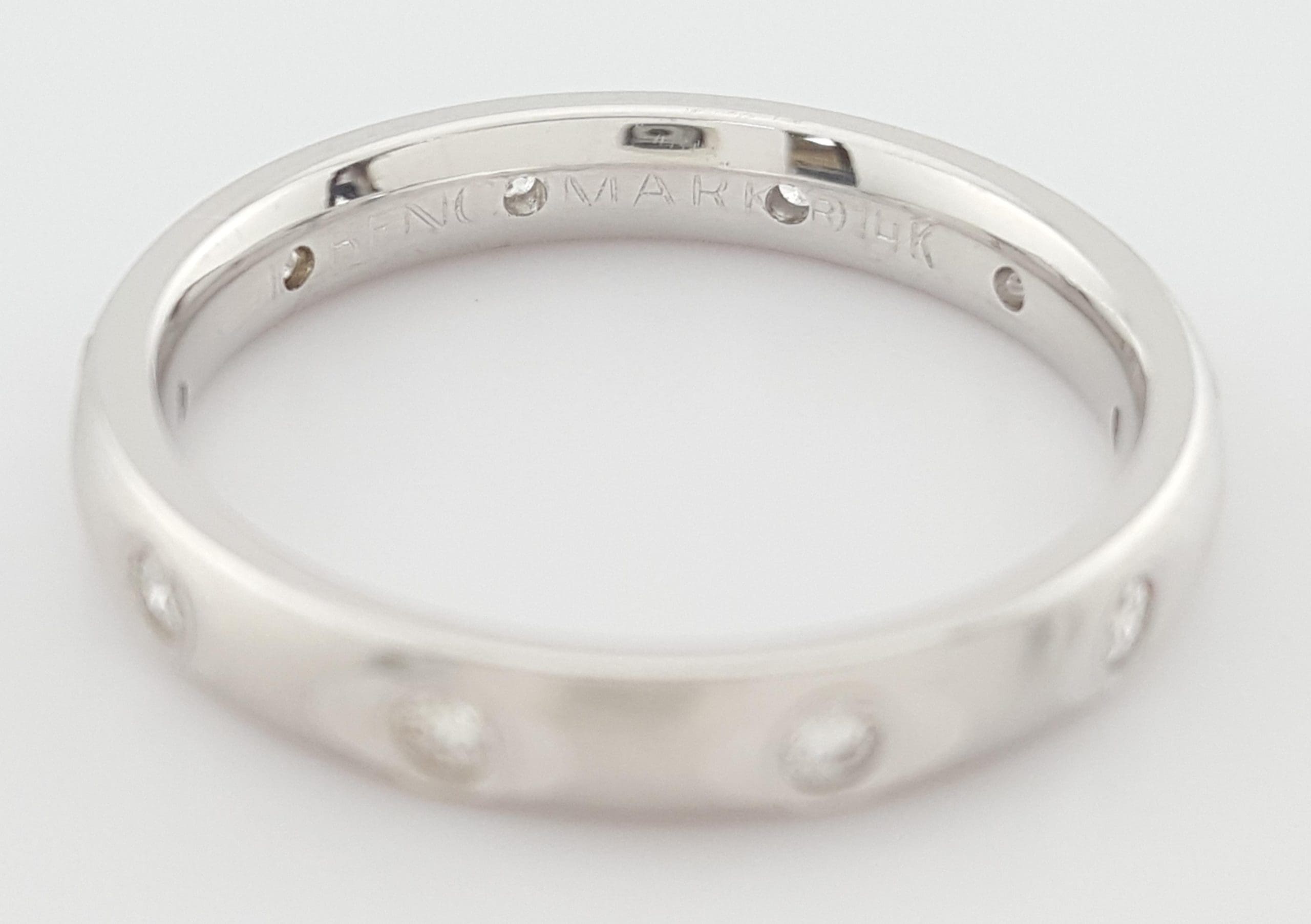 Benchmark Round Diamond Eternity Wedding Band Ring 0.2 ct 3mm 14k White Gold $2K