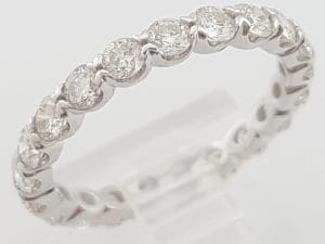 Round Diamond Full Circle Eternity Wedding Band Ring 1.7 ct 2.7mm 14k White Gold