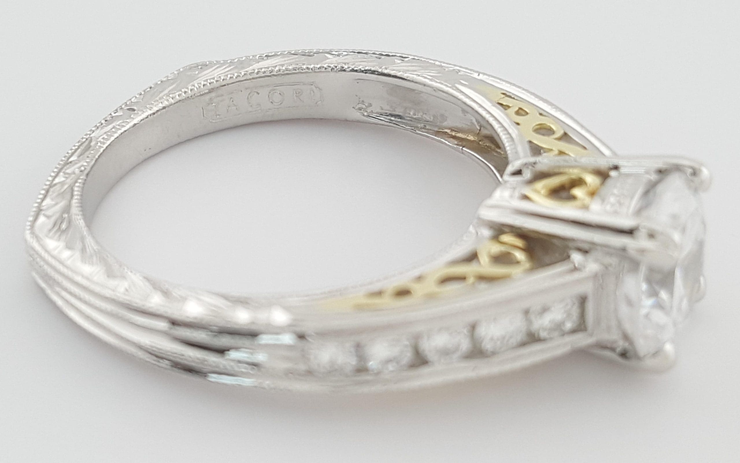 Tacori Semi-Mount Diamond 67201 Engagement Ring 0.33 ct Plat & 18k Gold $5,360