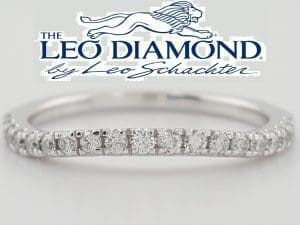 The Leo Prisma Diamond Slight Curve Half Wedding Band 0.25 ct 14k White Gold