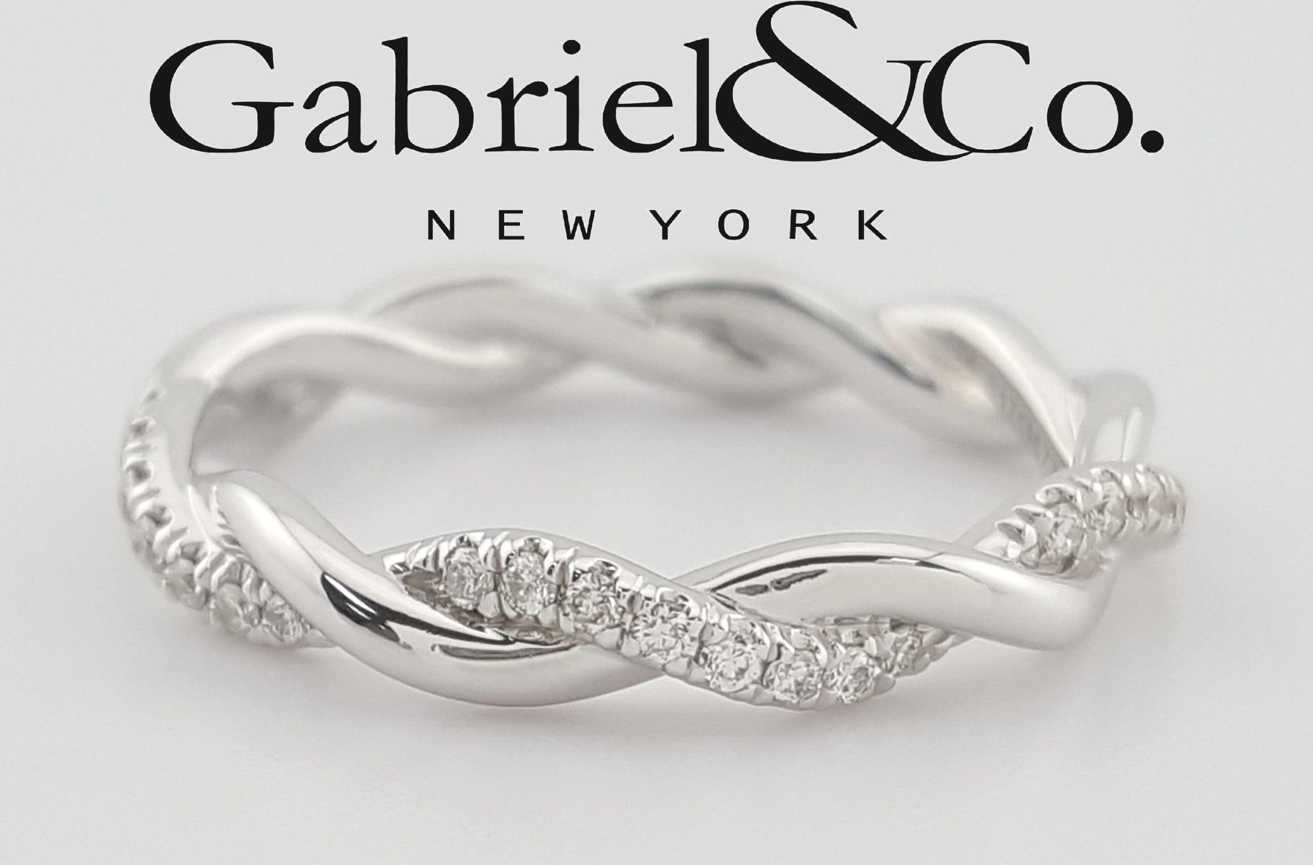 Gabriel & Co Round Brilliant Diamond Twisted Wedding Band 0.14 ct 14k Rtl $2,050