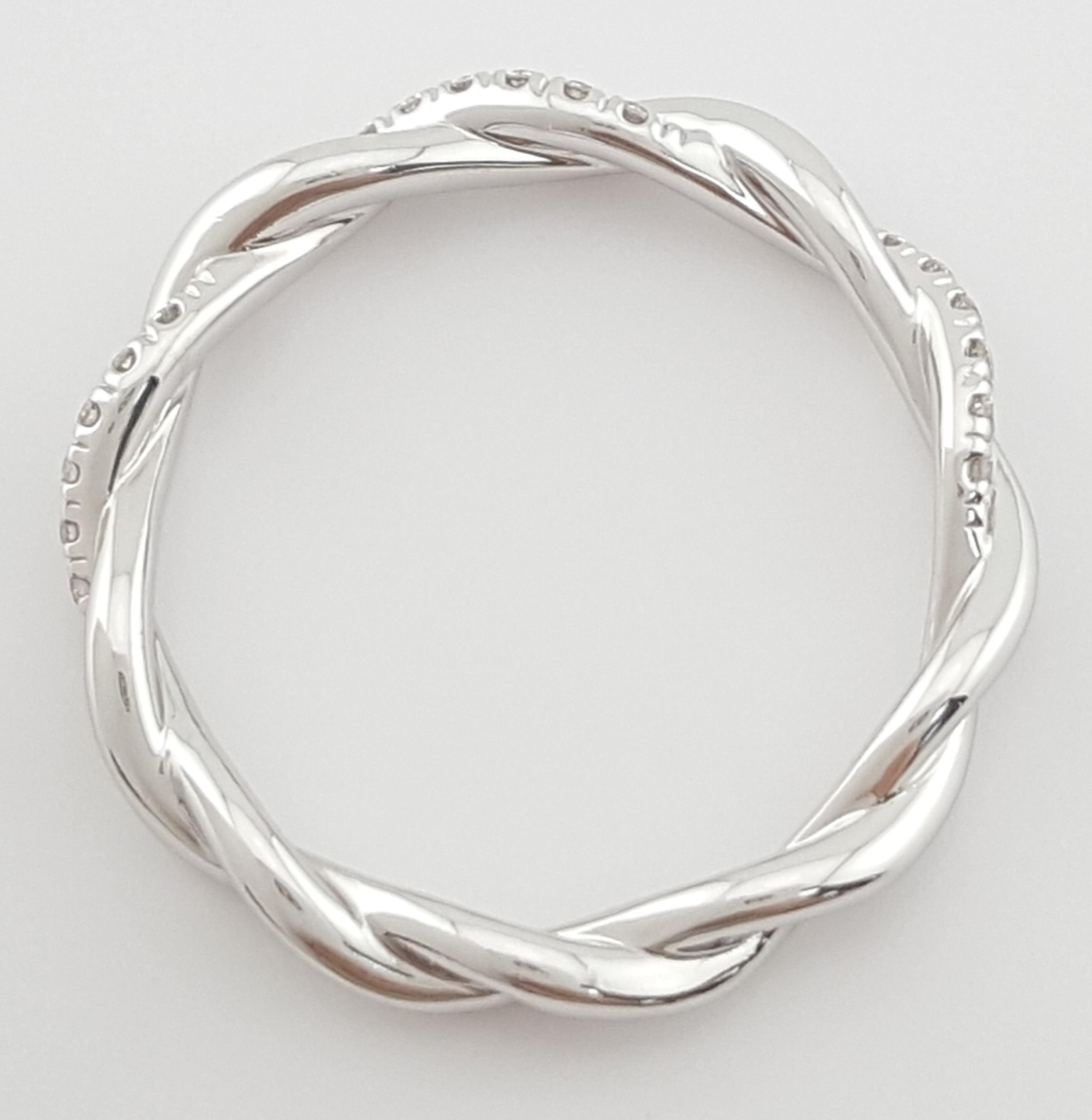 Gabriel & Co Round Brilliant Diamond Twisted Wedding Band 0.14 ct 14k Rtl $2,050