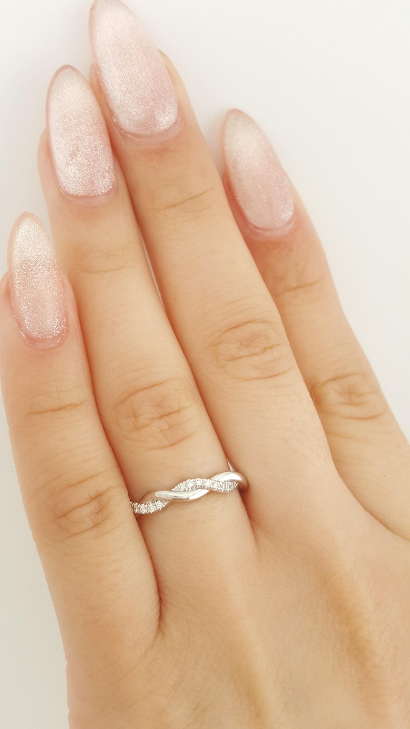 Gabriel & Co Round Brilliant Diamond Twisted Wedding Band 0.14 ct 14k Rtl $2,050