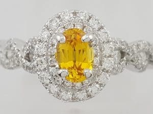 Neil Lane Oval Sapphire Diamond Halo Engagement Ring 1ct 14k White Gold Rt $4.5K