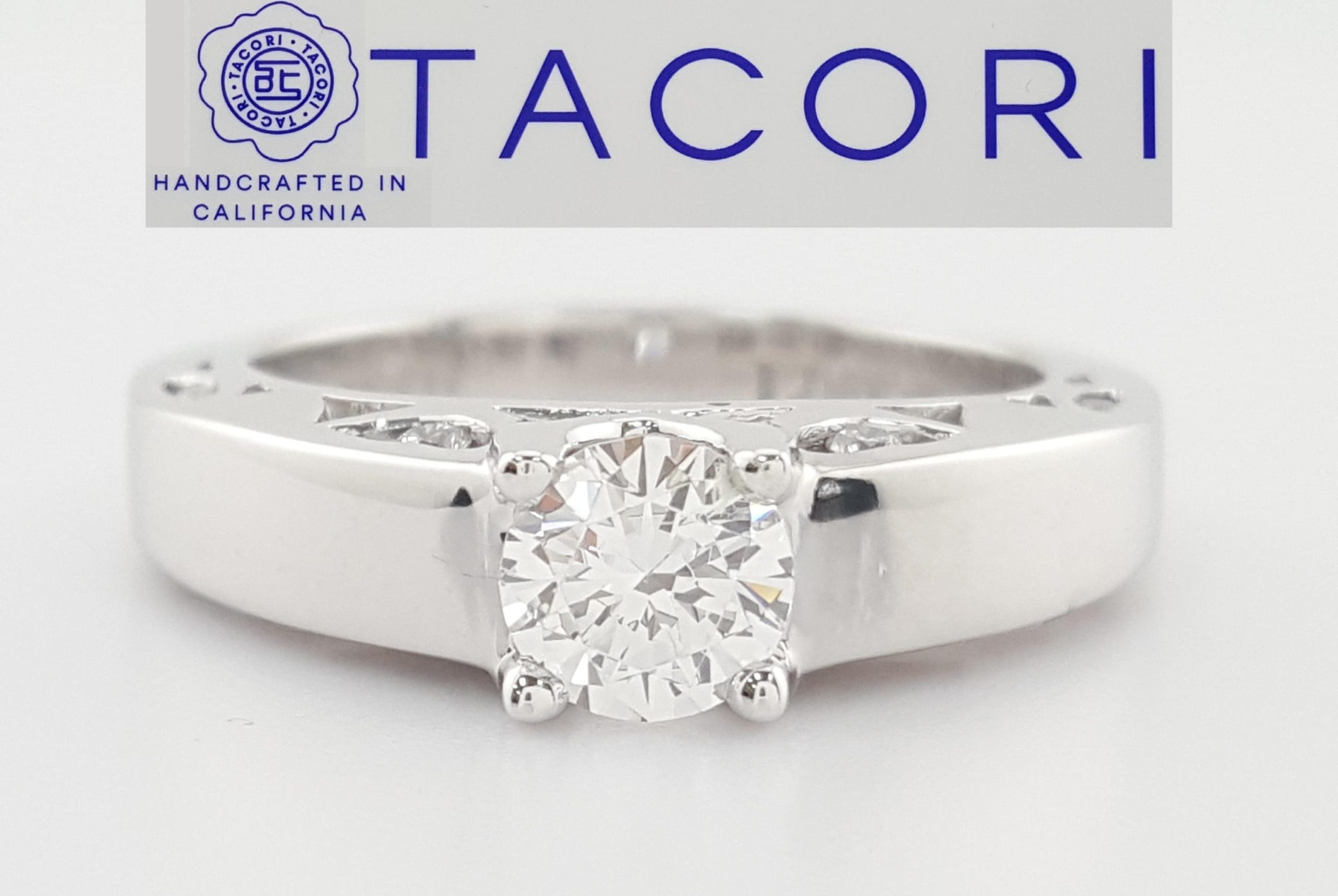 Tacori Semi-Mount 67211 Platinum Diamond Solitaire Engagement Ring 0.11ct $5,740