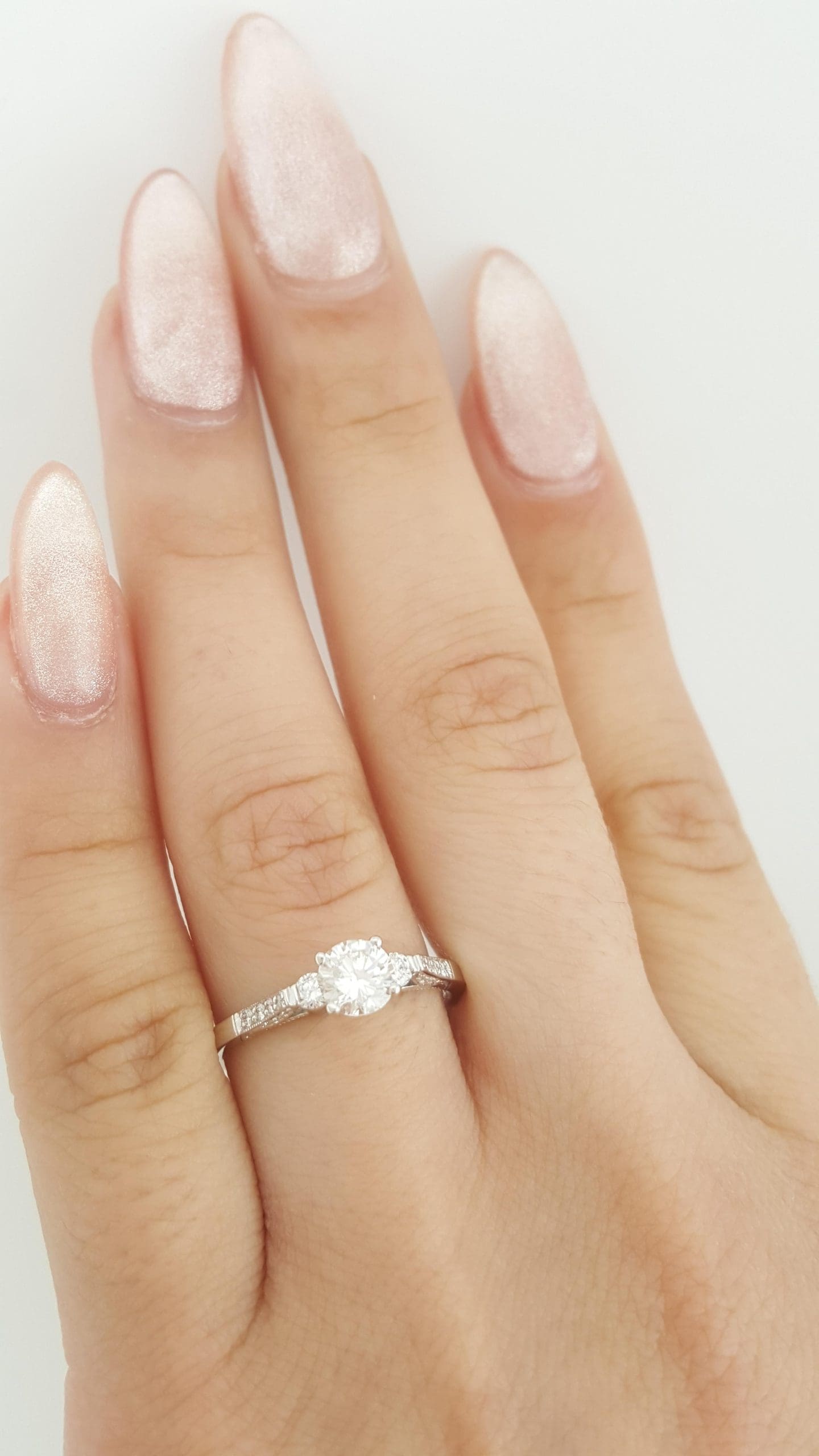 Tacori Round Diamond Three Stone Engagement Ring 0.68 ct 18k White Gold $4,580
