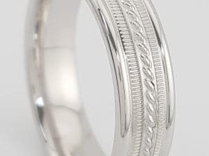Benchmark RECF56440 14K White Gold Comfort Fit Wedding Band 6mm Size 10