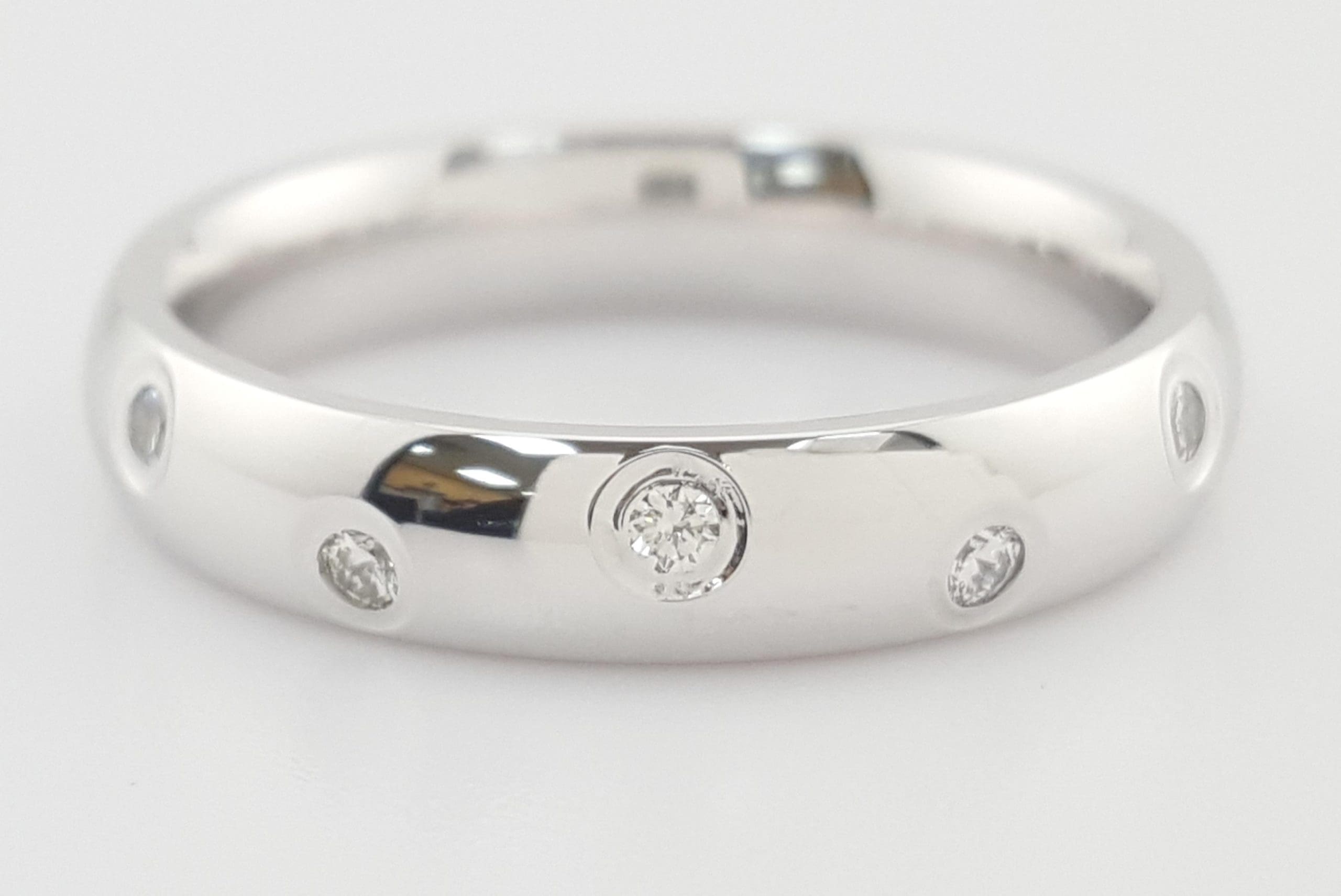 Benchmark Round Diamond Eternity Wedding Band Ring 0.24ct 4mm 14k White Gold
