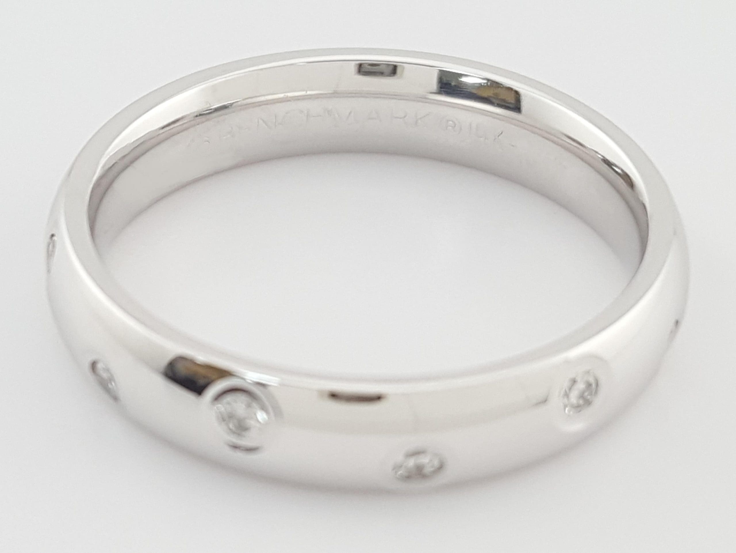 Benchmark Round Diamond Eternity Wedding Band Ring 0.24ct 4mm 14k White Gold