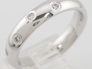 Benchmark Round Diamond Eternity Wedding Band Ring 0.24ct 4mm 14k White Gold