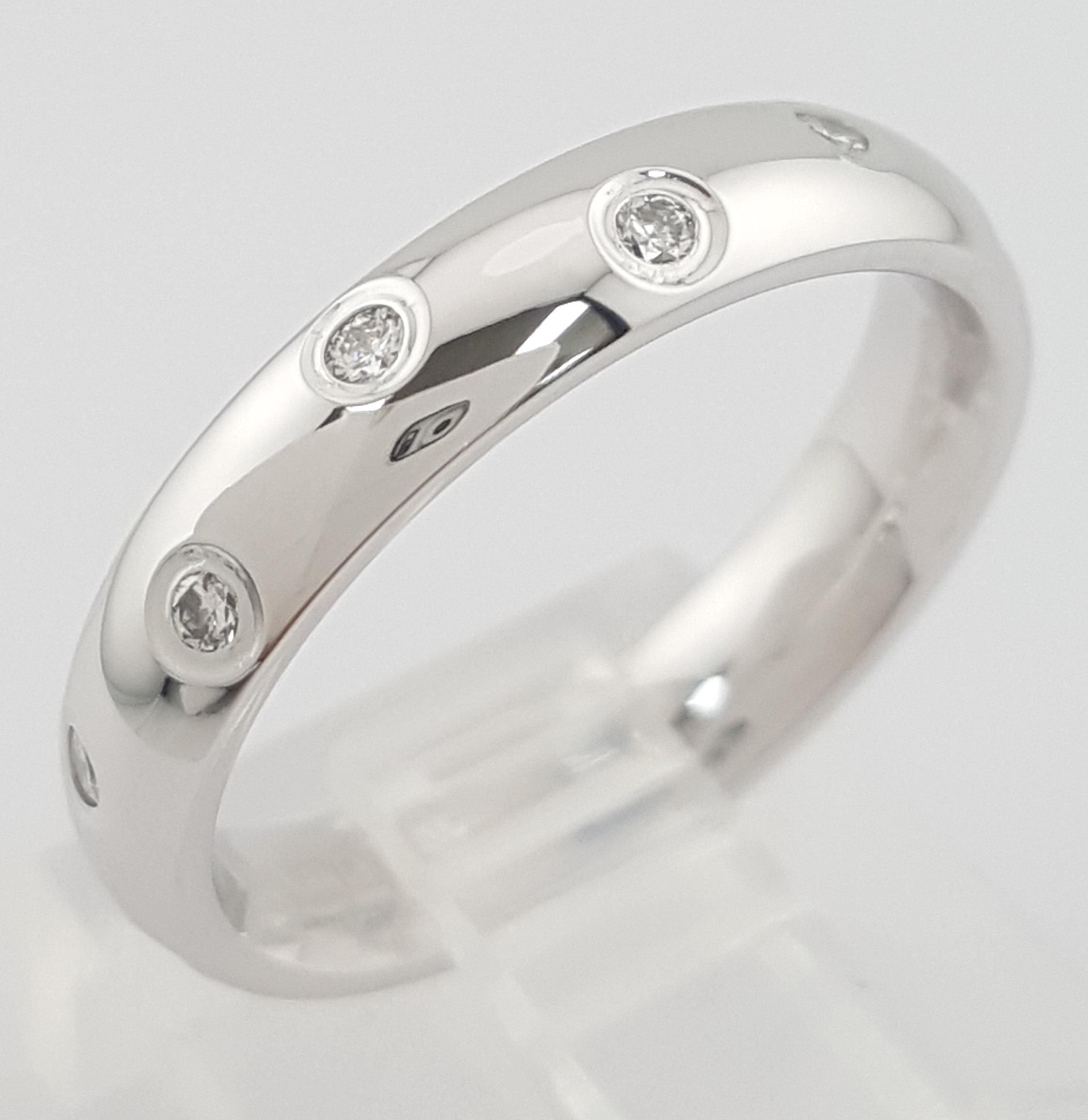 Benchmark Round Diamond Eternity Wedding Band Ring 0.24ct 4mm 14k White Gold