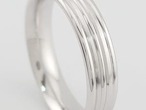 Benchmark 14K White Gold Comfort Fit Wedding Band 4.5mm Size 6.5