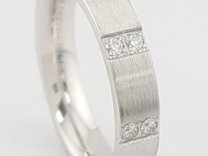 Benchmark Round Diamond 0.32 ct 14K White Gold Wedding Band Ring 4 mm