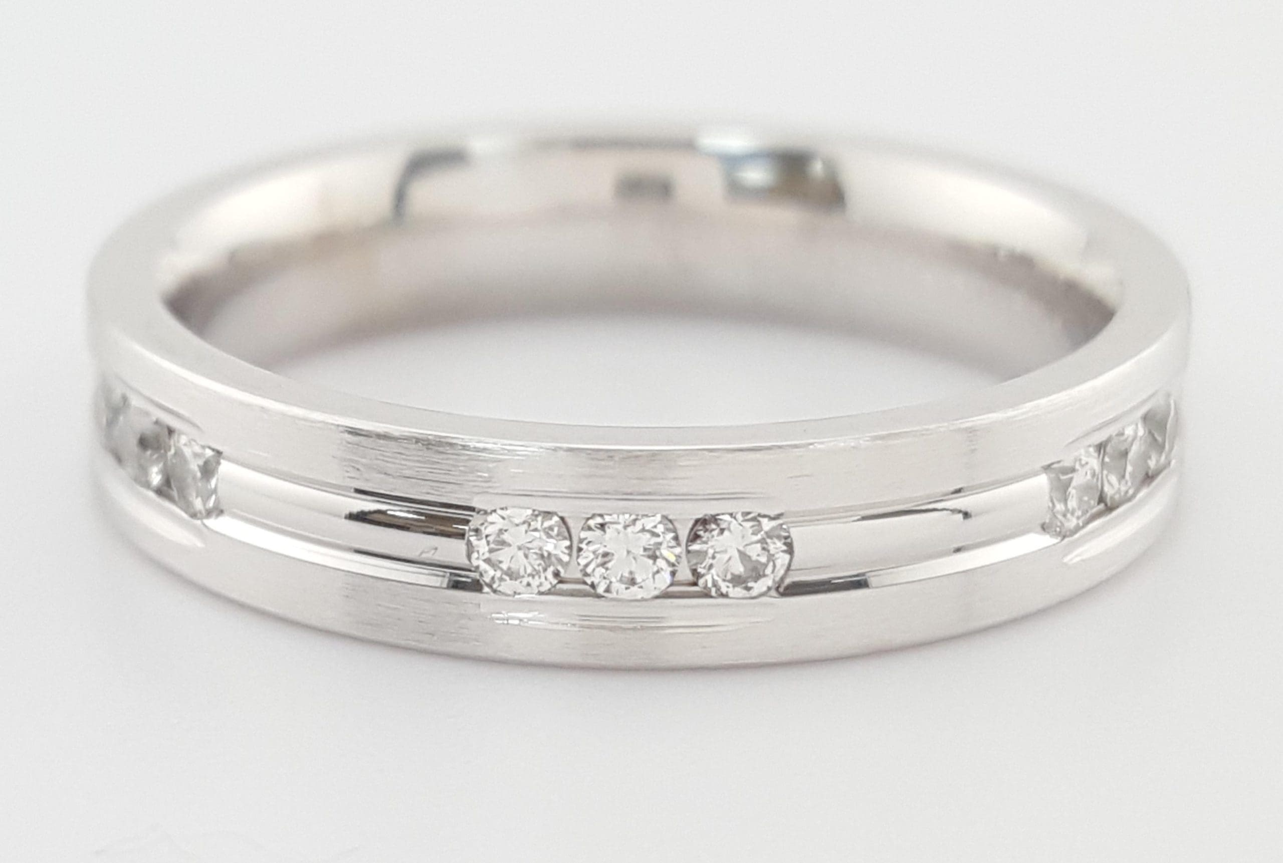 Benchmark Round Diamond White Gold Wedding Band Ring 0.36 ct 14K 4mm
