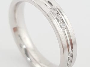 Benchmark Round Diamond White Gold Wedding Band Ring 0.36 ct 14K 4mm