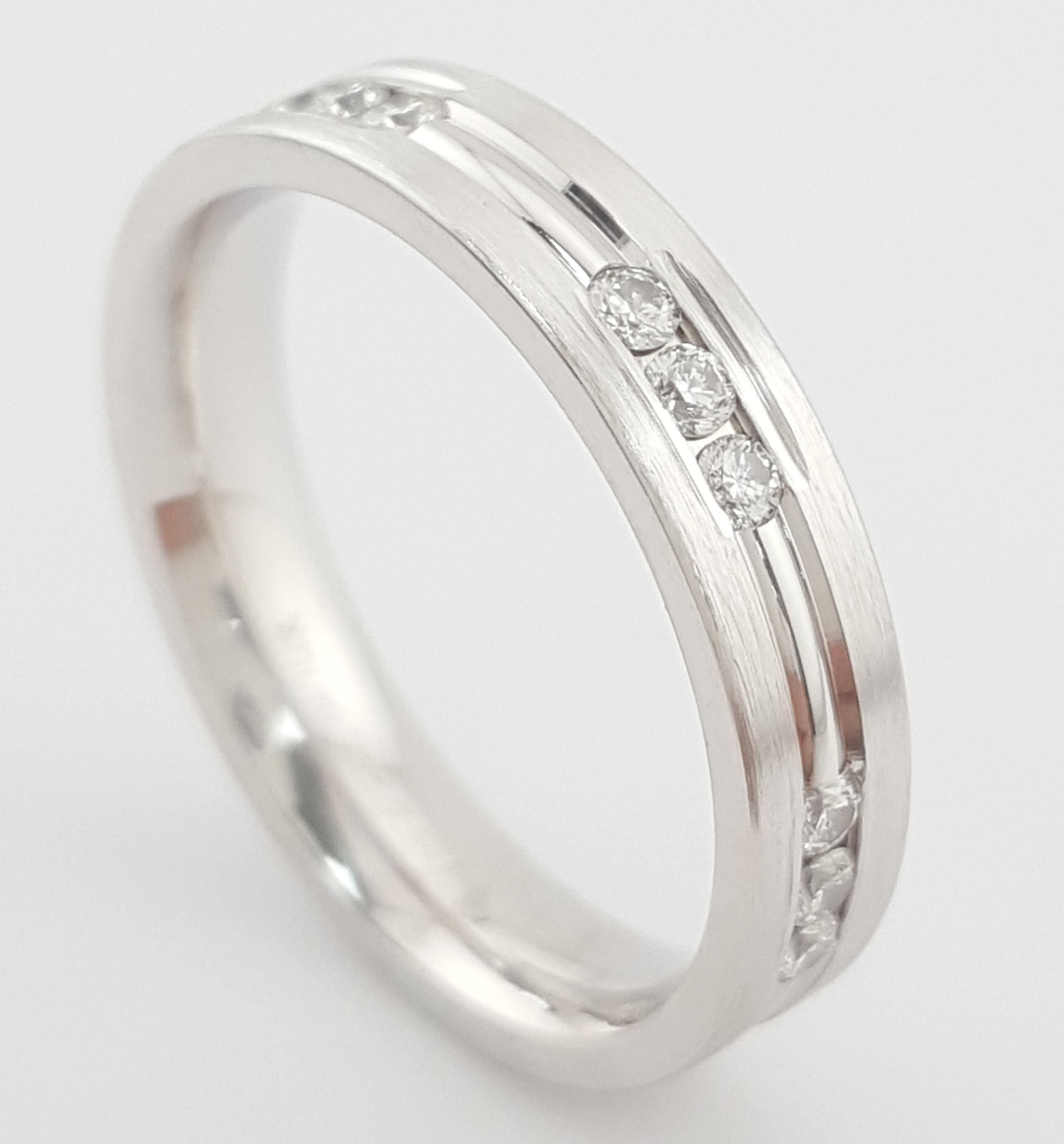 Benchmark Round Diamond White Gold Wedding Band Ring 0.36 ct 14K 4mm