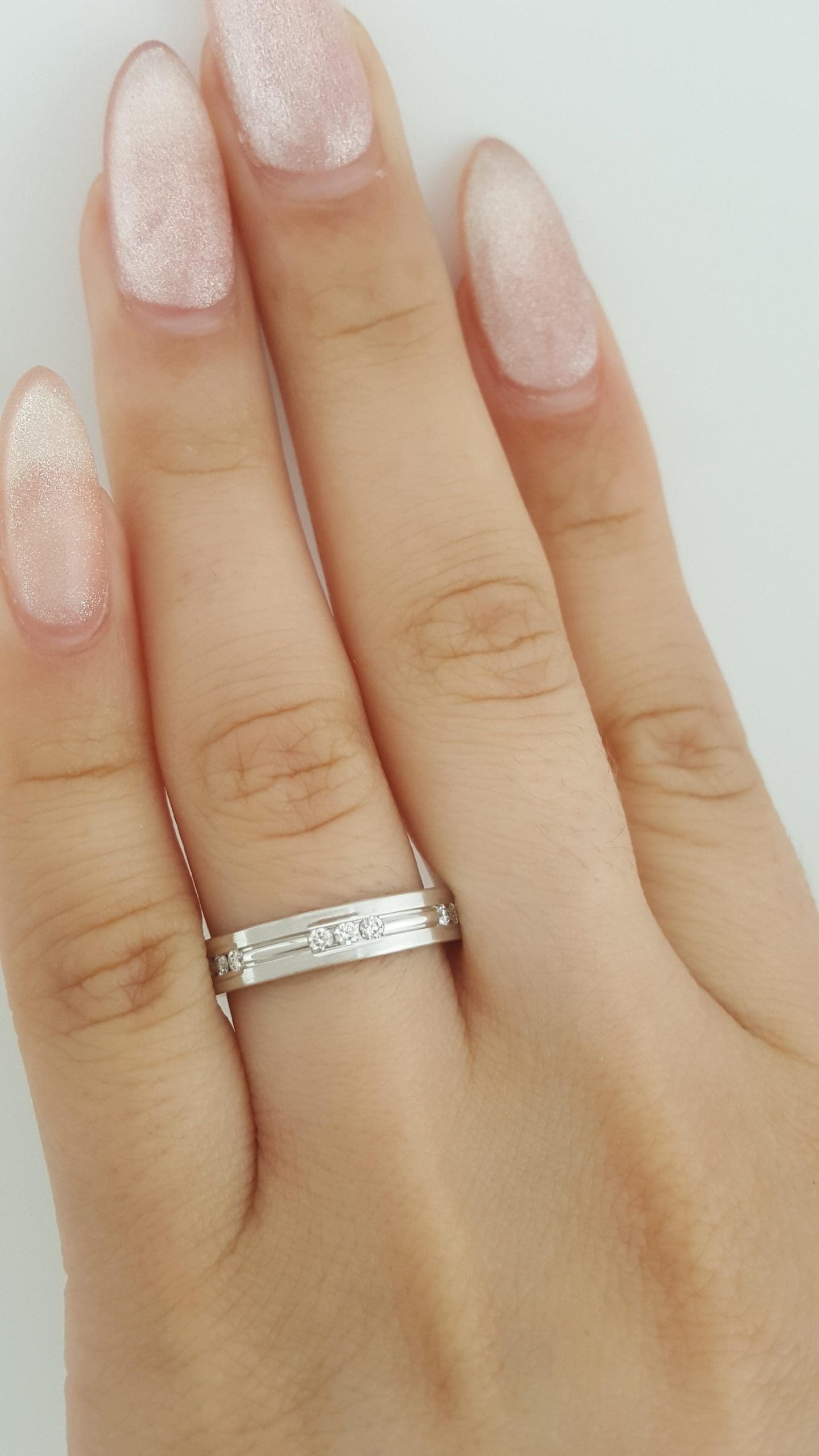 Benchmark Round Diamond White Gold Wedding Band Ring 0.36 ct 14K 4mm
