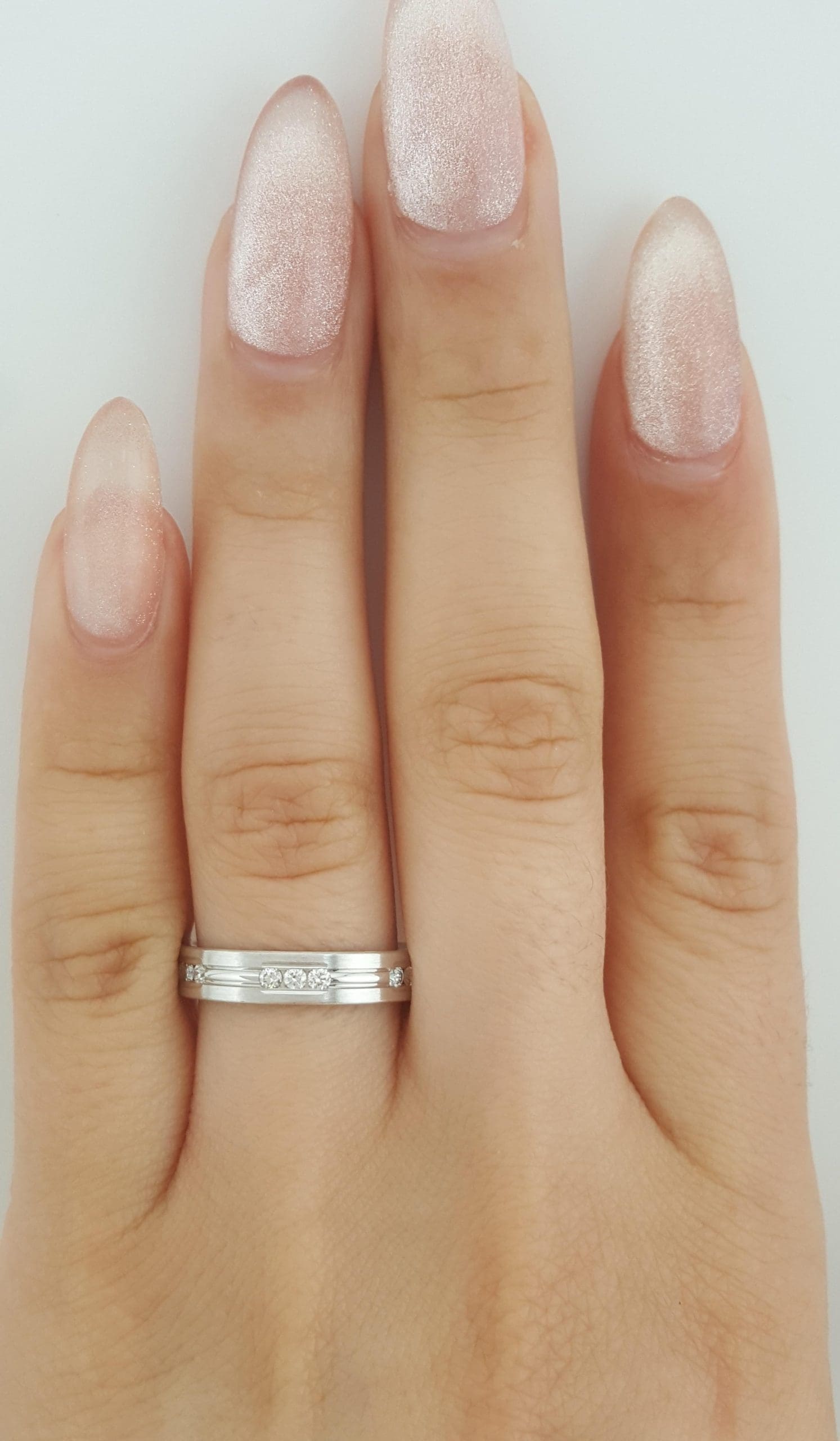 Benchmark Round Diamond White Gold Wedding Band Ring 0.36 ct 14K 4mm