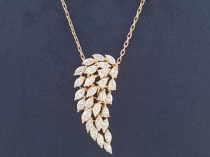Messika Marquise Pear Diamond Angel Necklace 17" 2.1 ct 18k Rose Gold Rt $19,597