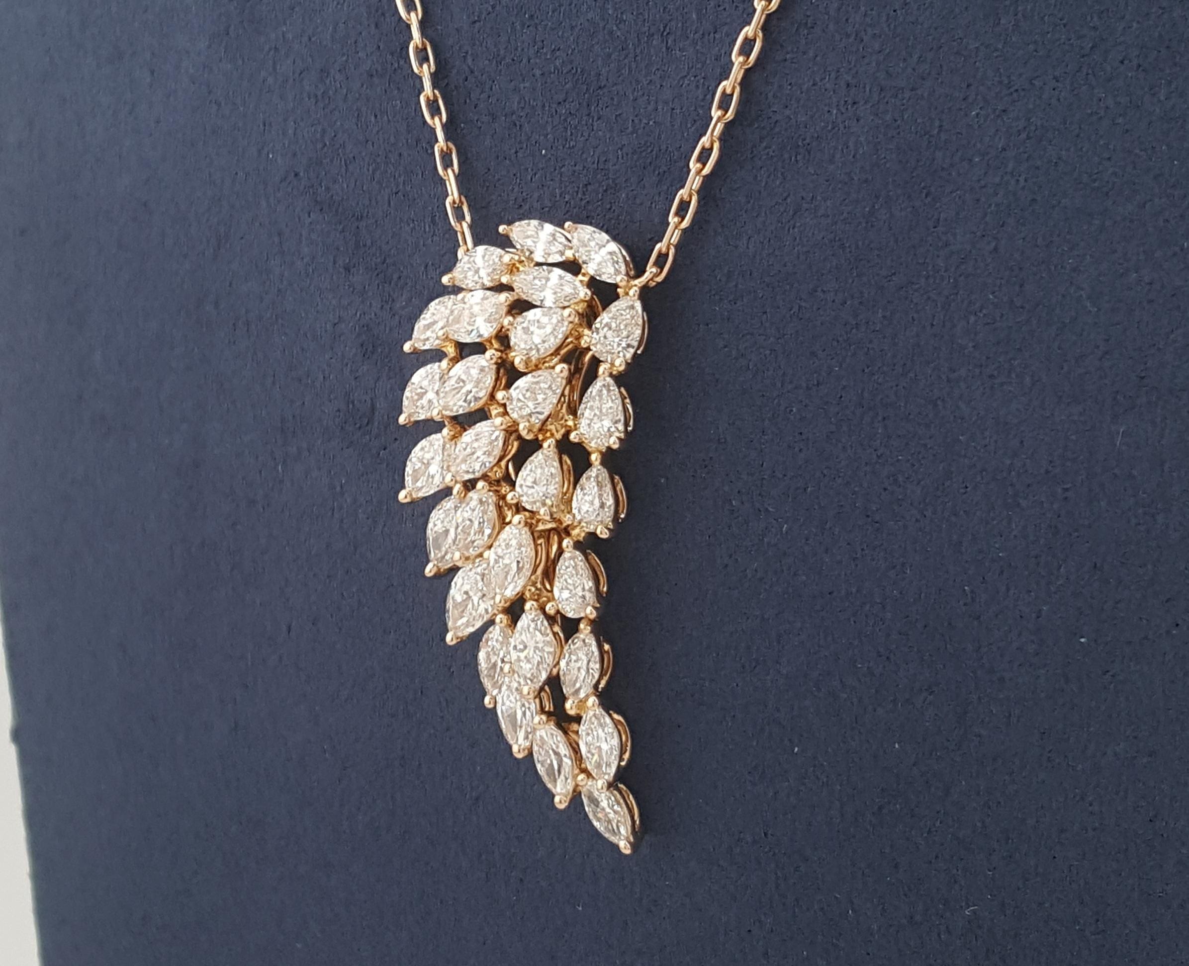 Messika Marquise Pear Diamond Angel Necklace 17" 2.1 ct 18k Rose Gold Rt $19,597