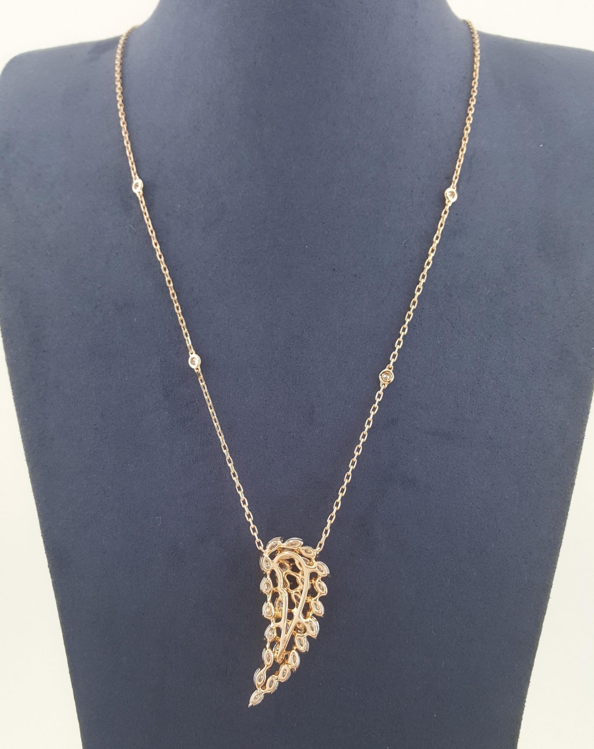 Messika Marquise Pear Diamond Angel Necklace 17" 2.1 ct 18k Rose Gold Rt $19,597