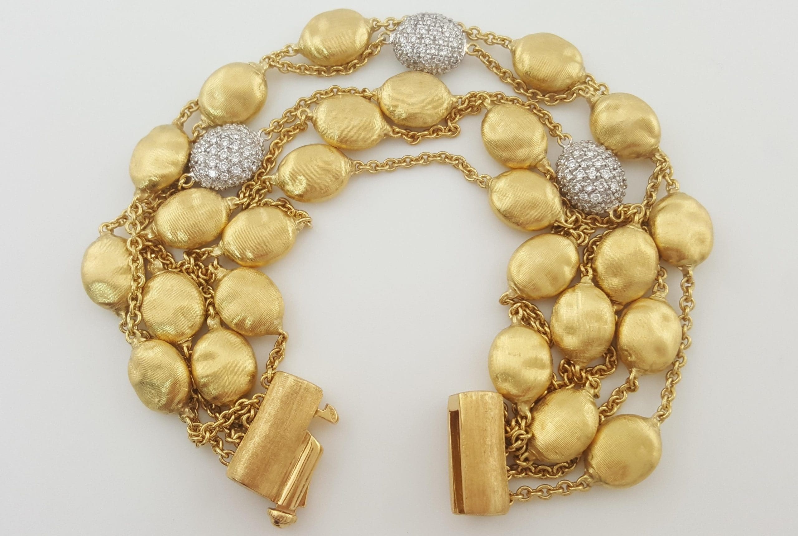 Marco Bicego 5-Strand Siviglia Diamond 18K Gold Bracelet 1.48 ct 38.5 Grams