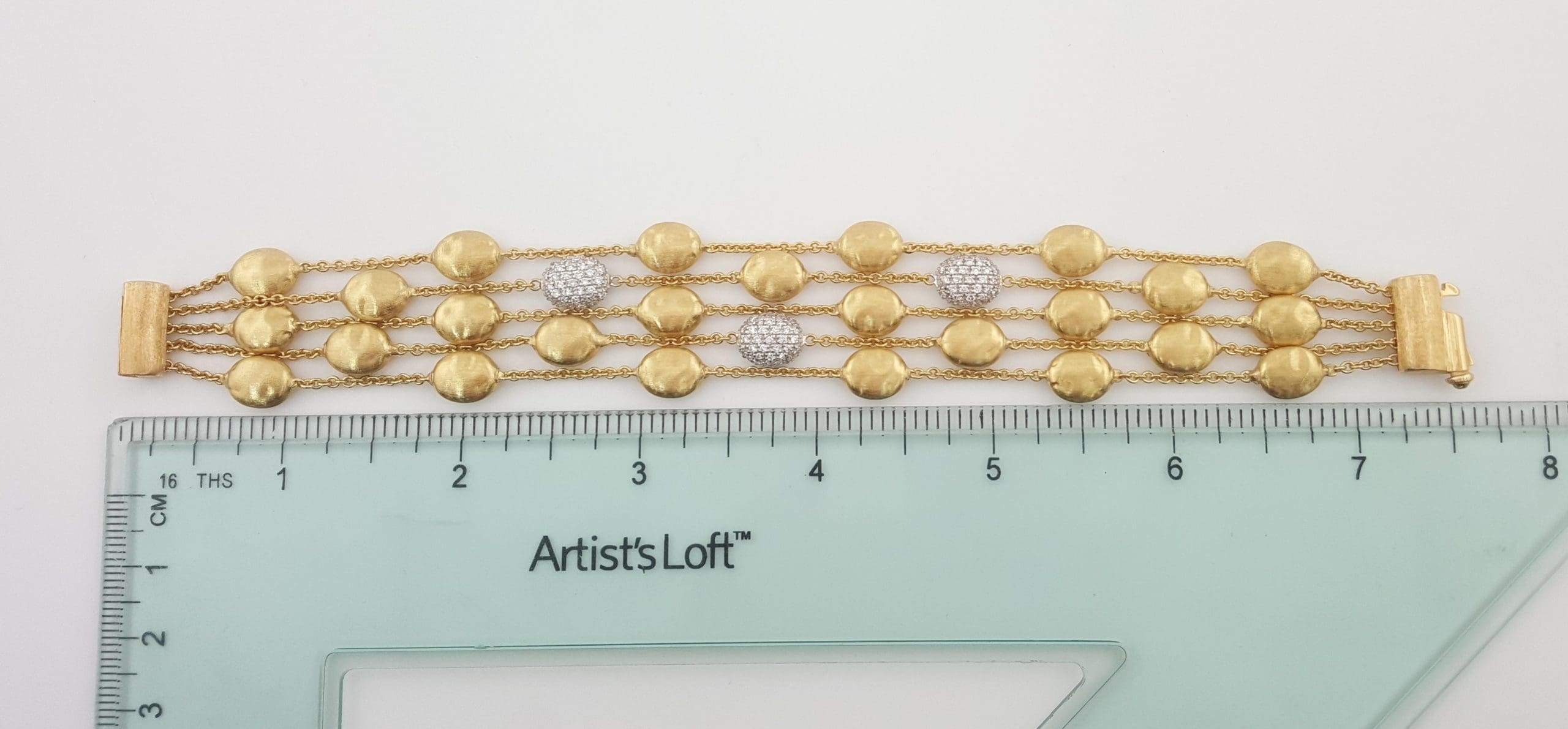 Marco Bicego 5-Strand Siviglia Diamond 18K Gold Bracelet 1.48 ct 38.5 Grams