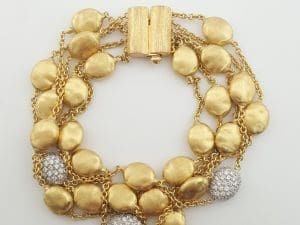 Marco Bicego 5-Strand Siviglia Diamond 18K Gold Bracelet 1.48 ct 38.5 Grams
