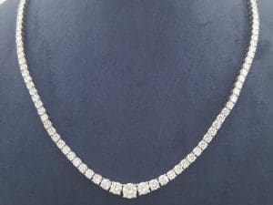 Round Diamond Riviera Tennis Necklace 15.6 ct Platinum 40.5 Grams 17" Rtl $45K