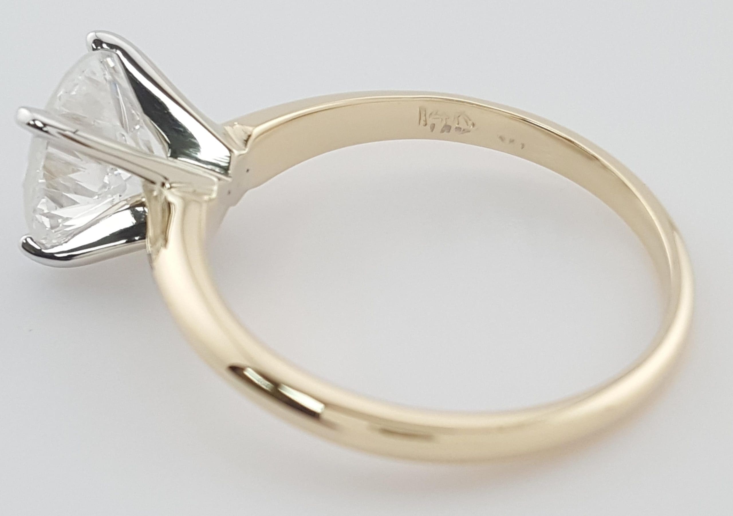 Antique Old European Diamond Solitaire Engagement Ring 1.41 ct 14k 2-Tone Gold