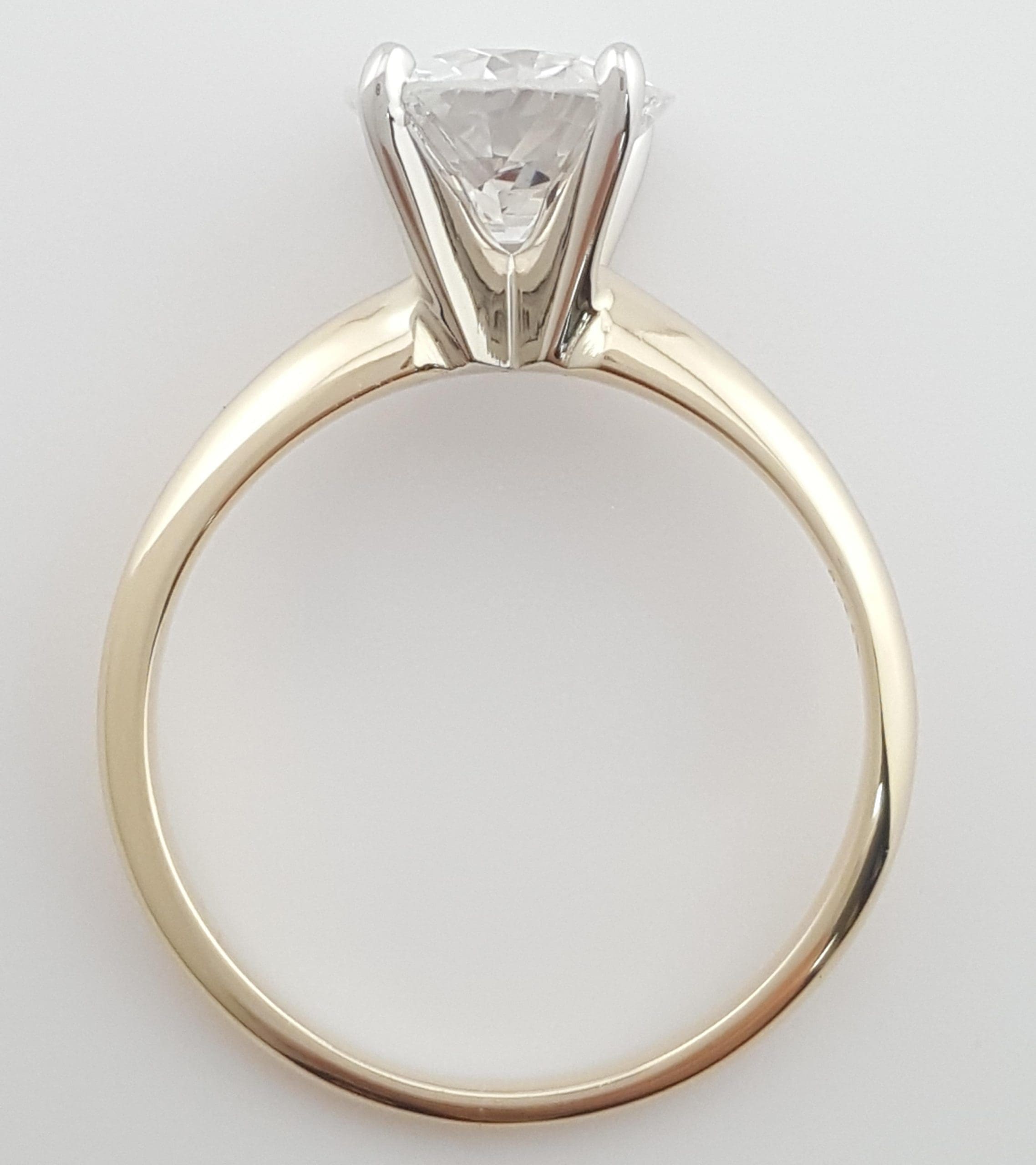 Antique Old European Diamond Solitaire Engagement Ring 1.41 ct 14k 2-Tone Gold