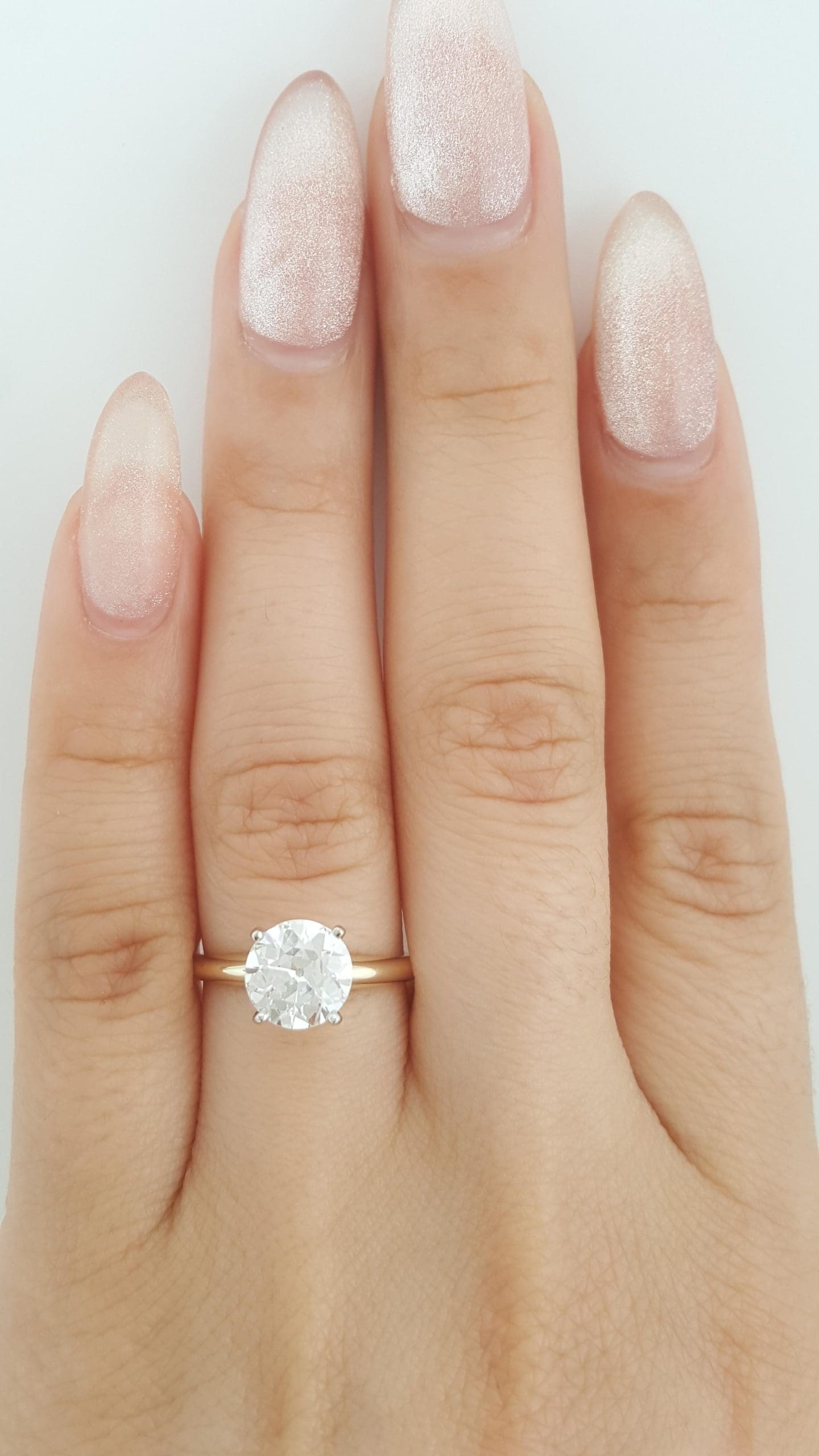 Antique Old European Diamond Solitaire Engagement Ring 1.41 ct 14k 2-Tone Gold