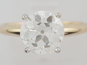 Antique Old European Diamond Solitaire Engagement Ring 1.41 ct 14k 2-Tone Gold