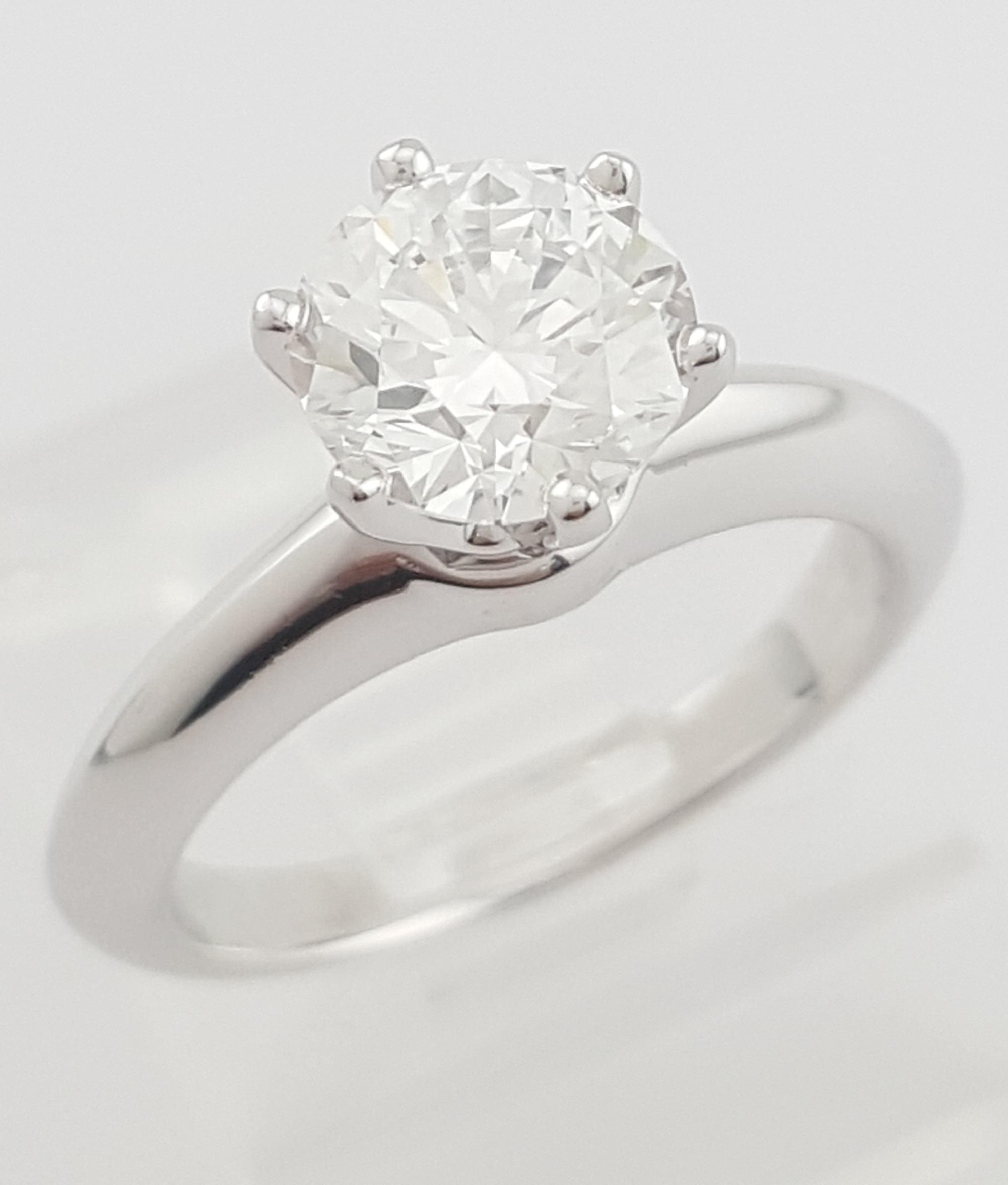 Tiffany & Co Round Diamond Solitaire Platinum Engagement Ring 1.12 ct Rtl $27K