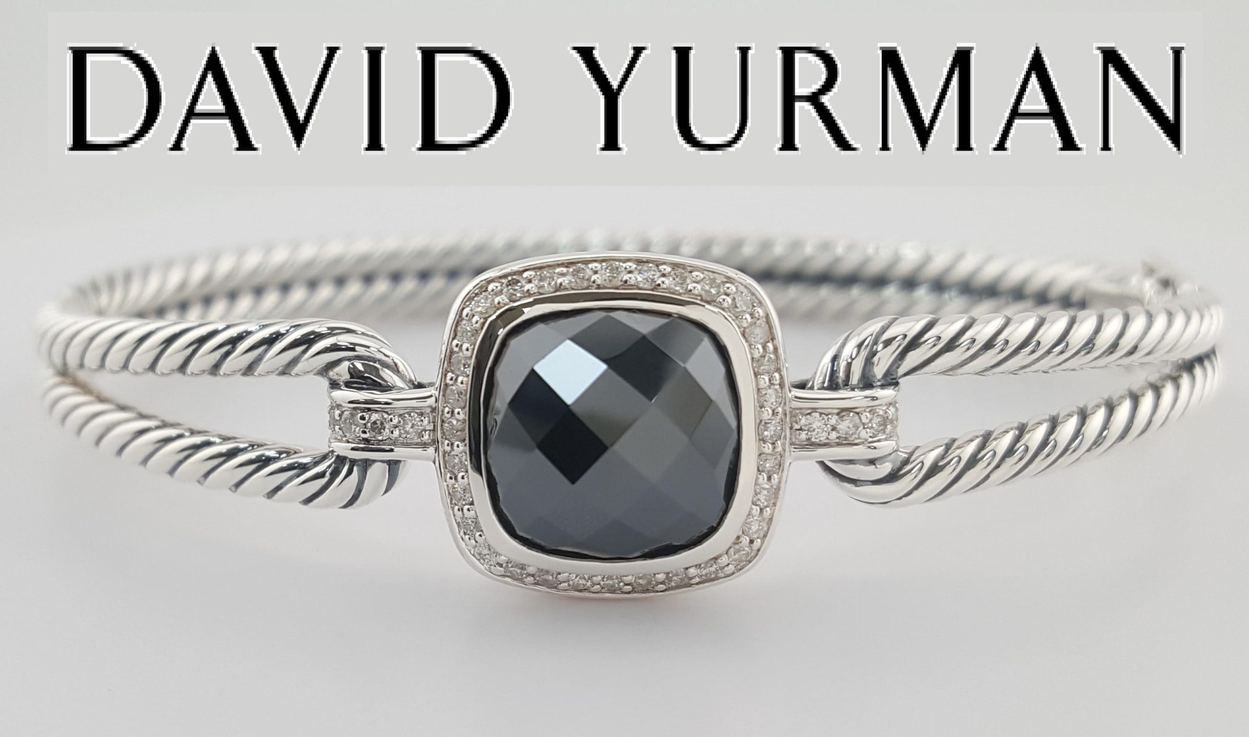 David Yurman Diamond Albion Cable Bracelet Silver 25 Grams 6.5"