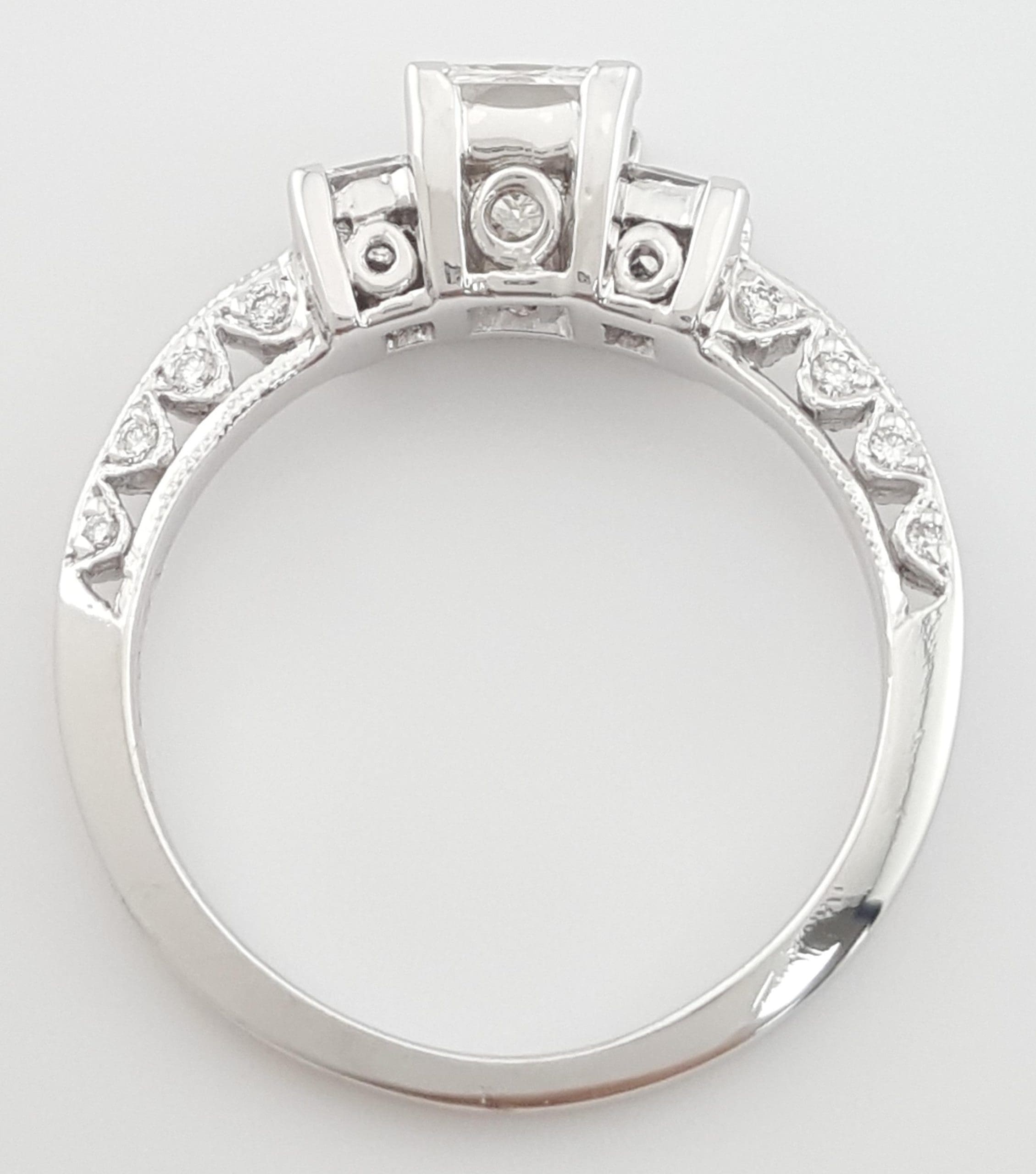Tacori Princess Diamond Three Stone Engagement Ring 1.01 ct Platinum