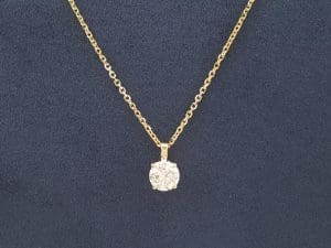 Natural Round Diamond Solitaire Necklace 0.7 ct 14K Yellow Gold Retail $2,995
