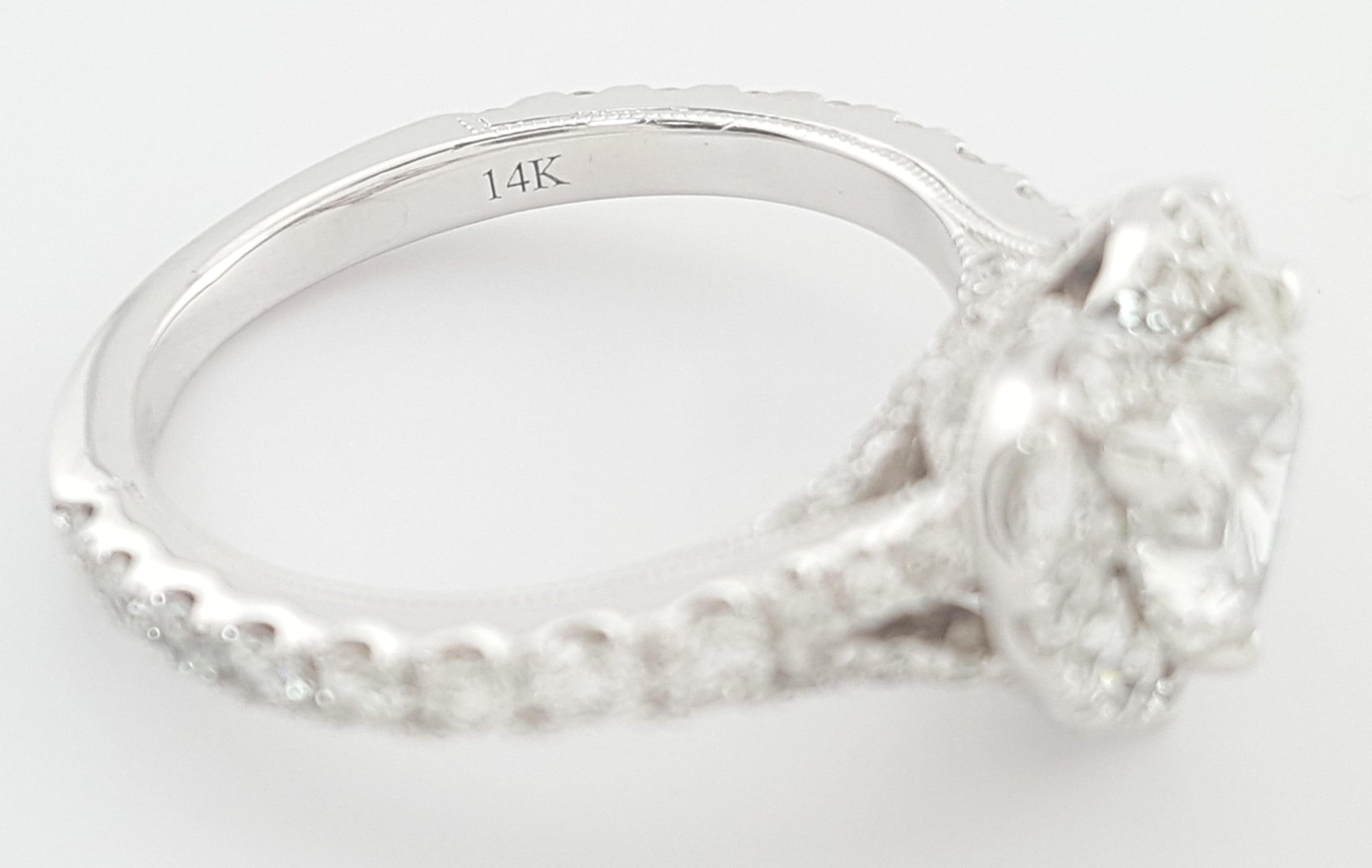 Neil Lane Heart Halo Diamond Engagement Ring 14K White Gold 1.38 ct Rtl $6K