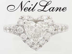 Neil Lane Heart Halo Diamond Engagement Ring 14K White Gold 1.38 ct Rtl $6K