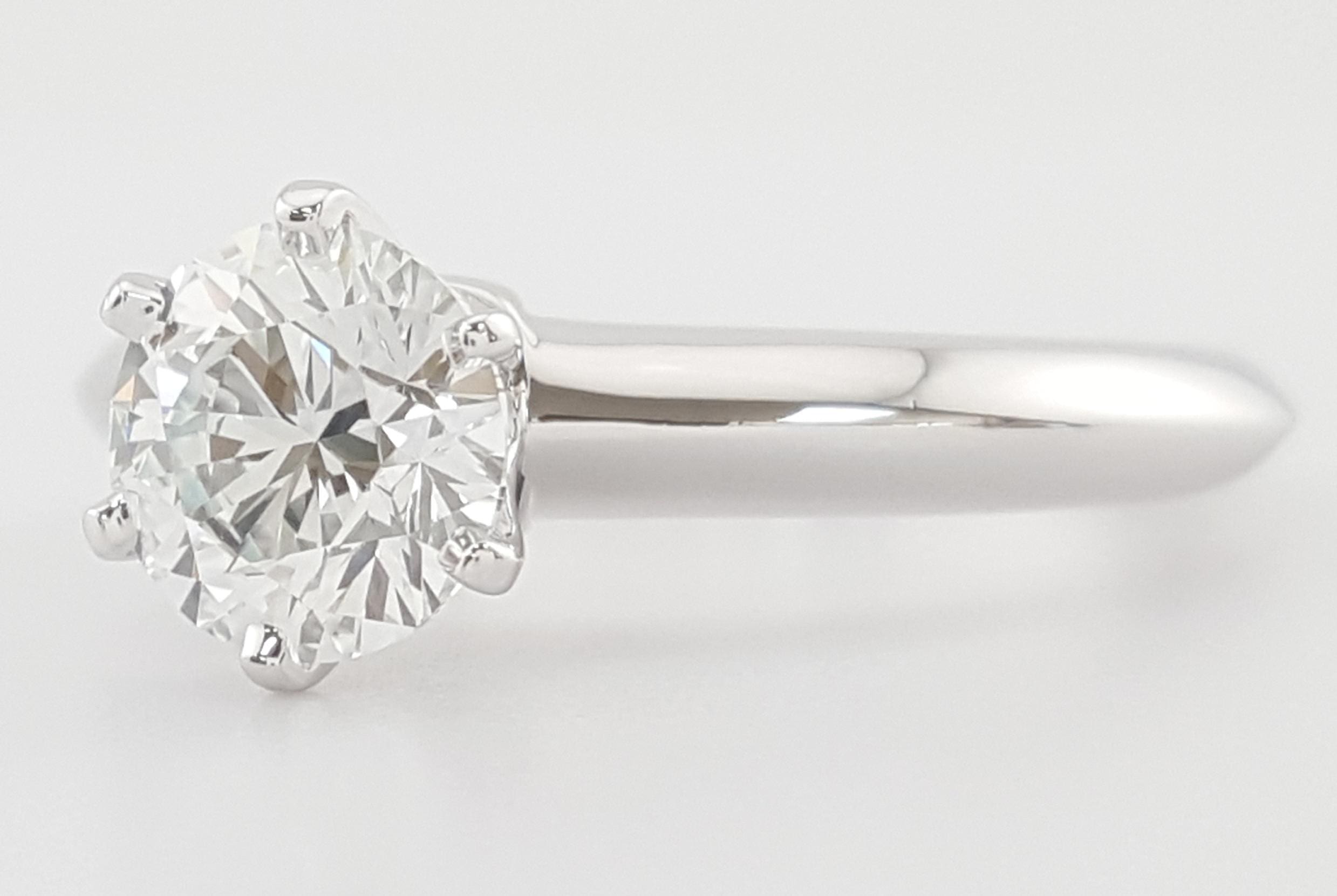 Tiffany & Co Round Diamond Solitaire Platinum Engagement Ring 1.01 ct Rtl $20.5K