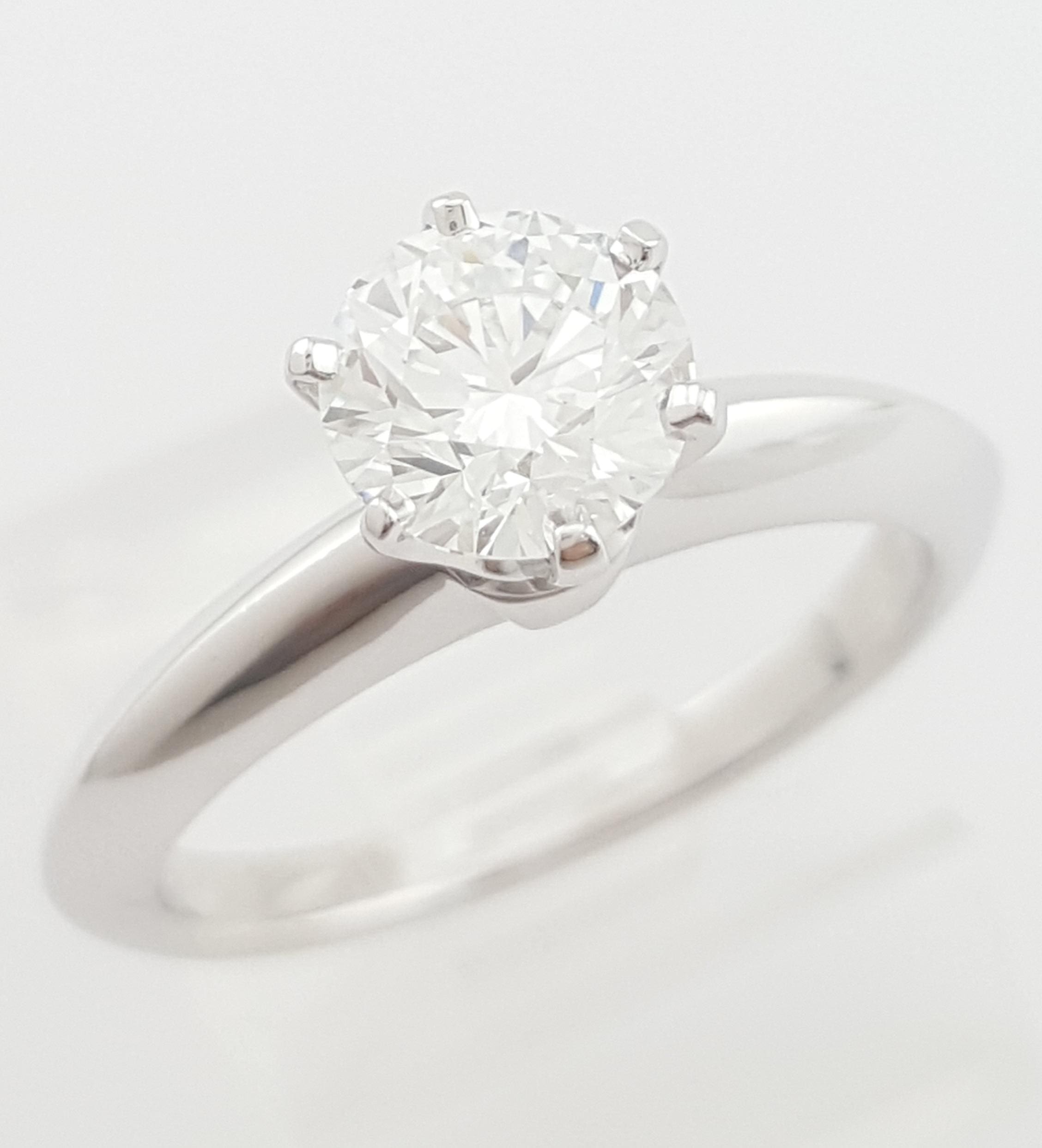Tiffany & Co Round Diamond Solitaire Platinum Engagement Ring 1.01 ct Rtl $20.5K