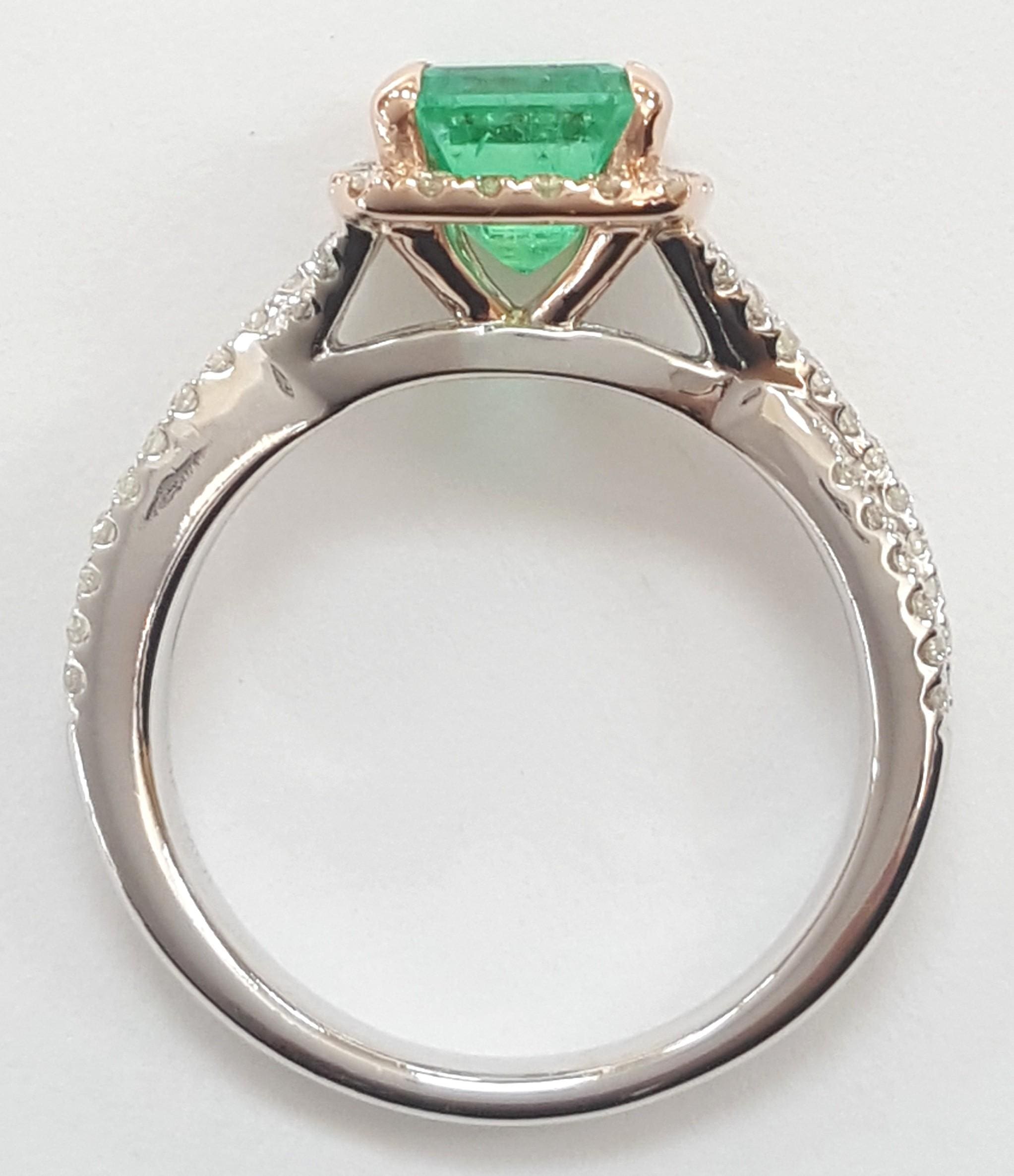 Colombian Green Emerald & Diamond Halo Crossover 14k Gold Ring 2.31 ct Rtl$12.5K