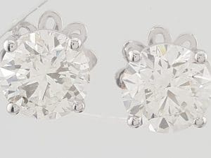 Natural Round Brilliant Cut Diamond Stud Earrings 5 ct 18k White Gold Rtl $65K