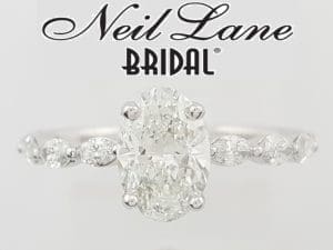 Neil Lane Oval Hidden Halo Engagement Ring 1.62 ct 14k White Gold Retail $8,999
