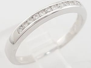 Round Diamond Channel Set Wedding Band Ring 0.18 ct 2.8 mm 18k White Gold