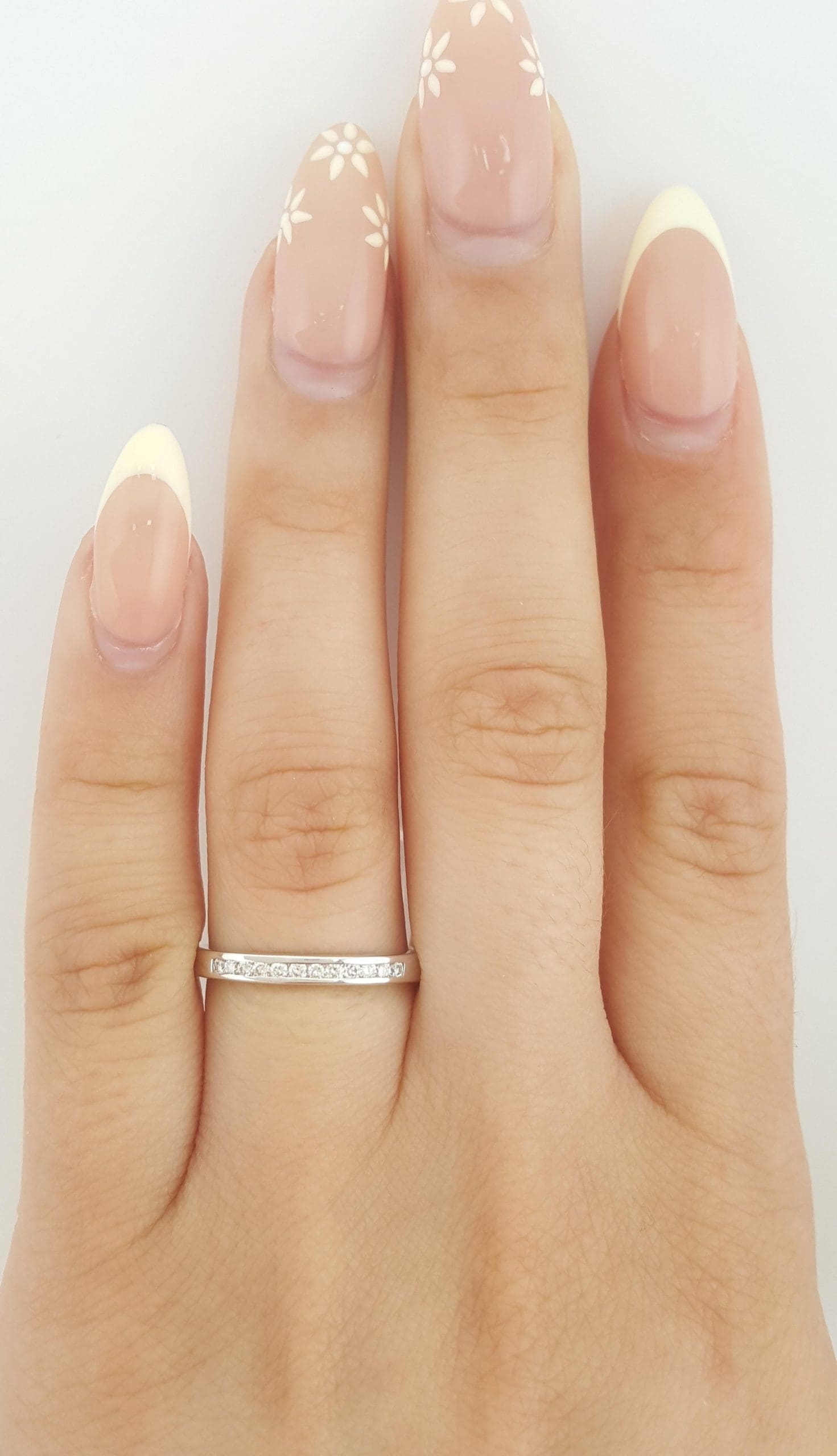 Round Diamond Channel Set Wedding Band Ring 0.18 ct 2.8 mm 18k White Gold