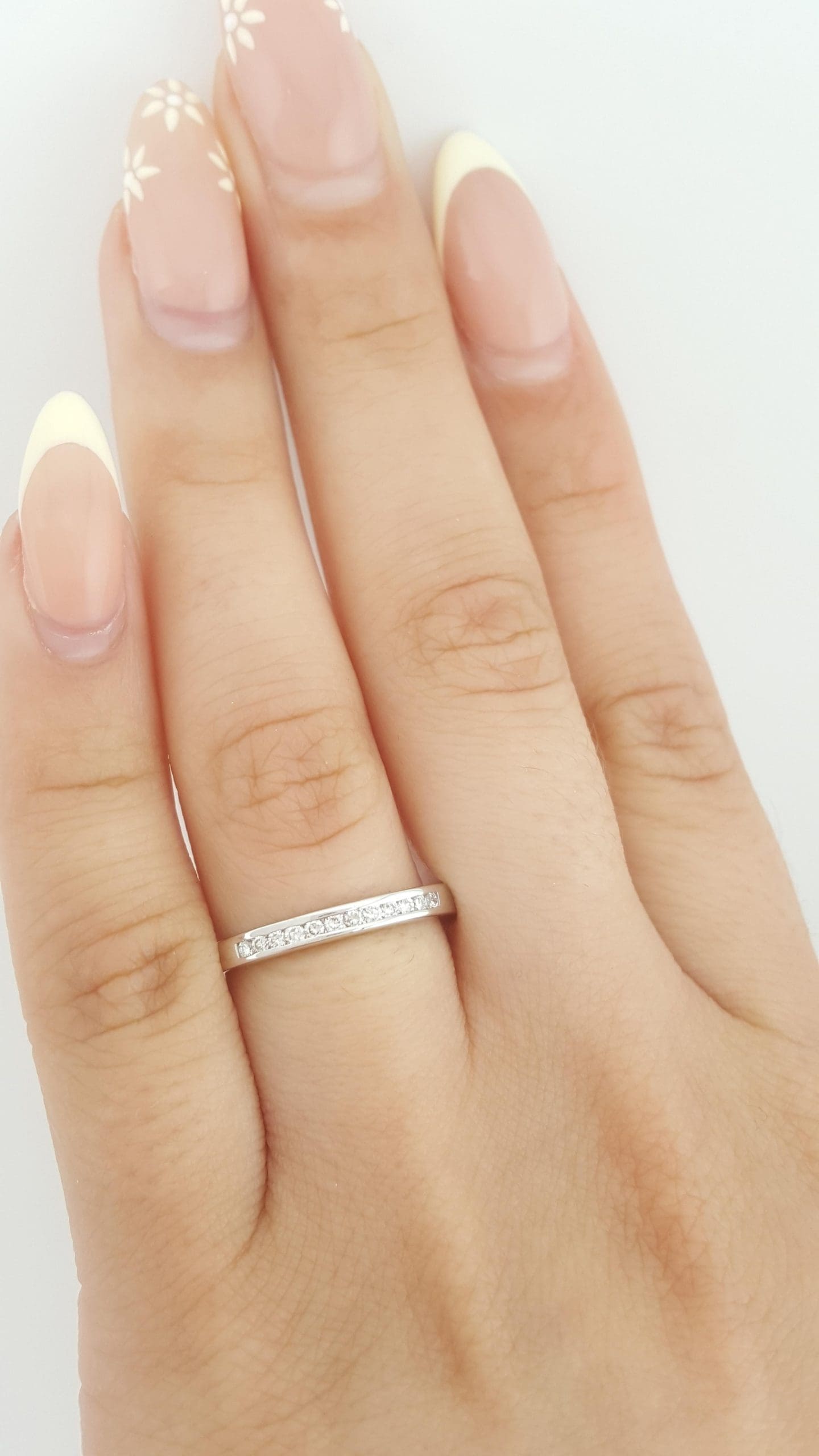 Round Diamond Channel Set Wedding Band Ring 0.18 ct 2.8 mm 18k White Gold