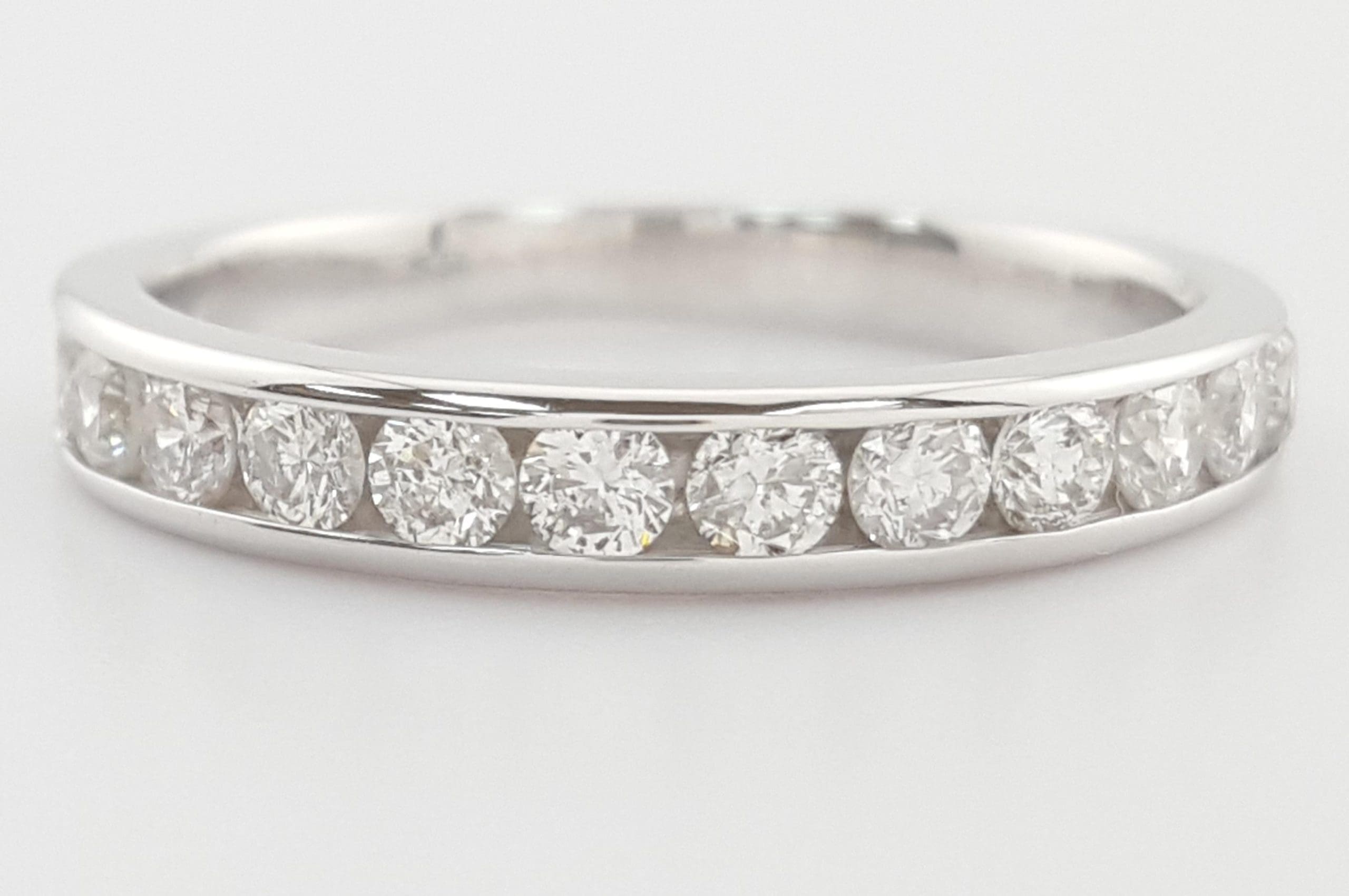 Round Diamond Channel Set 14k Wedding Band Ring 0.5 ct 3.2 mm