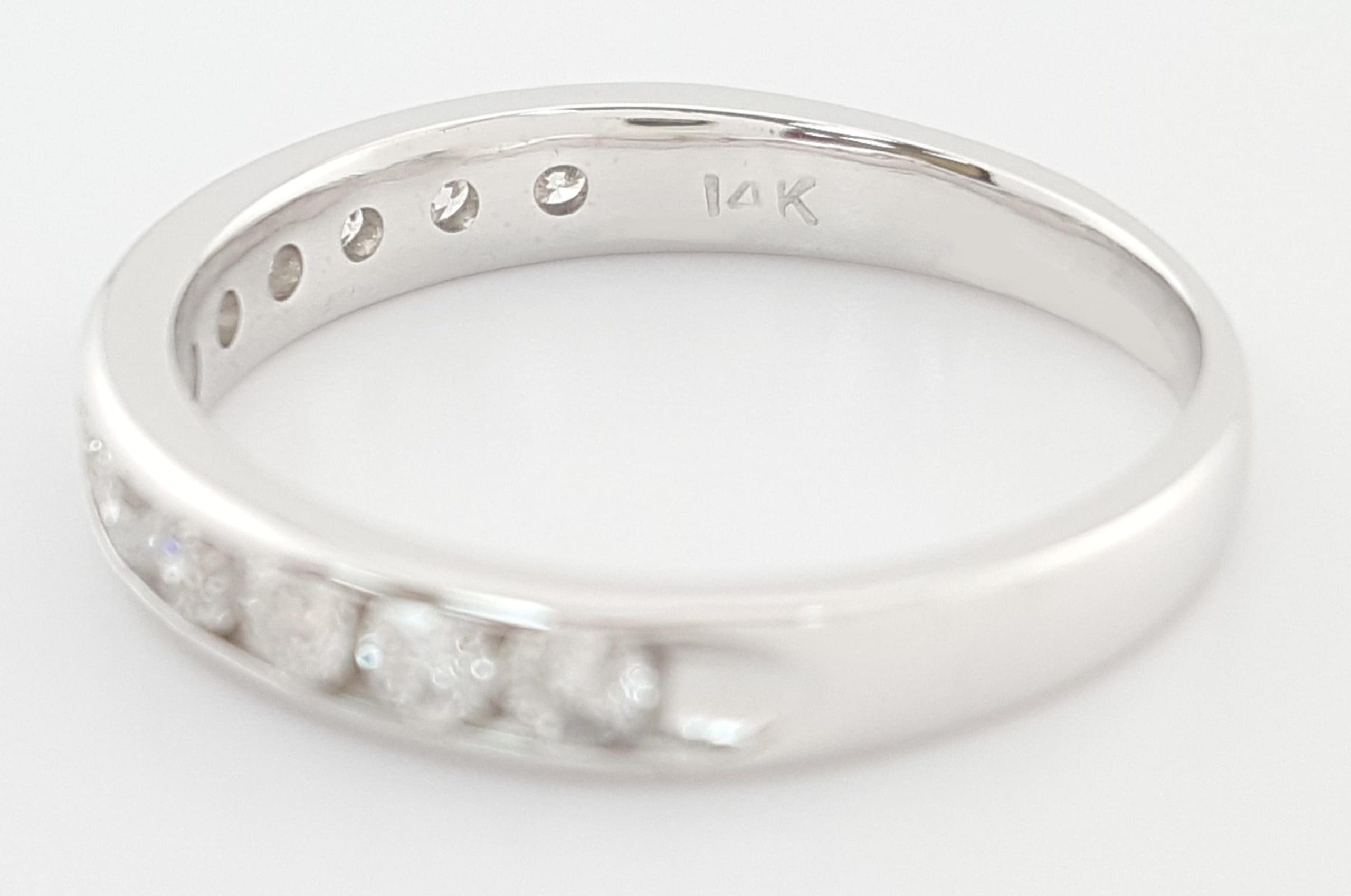 Round Diamond Channel Set 14k Wedding Band Ring 0.5 ct 3.2 mm
